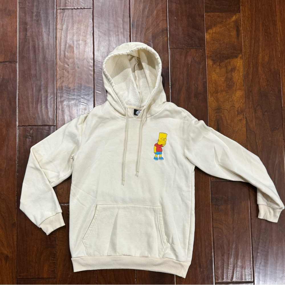 Simpson hoodie, tan with Bart on it. Size-S